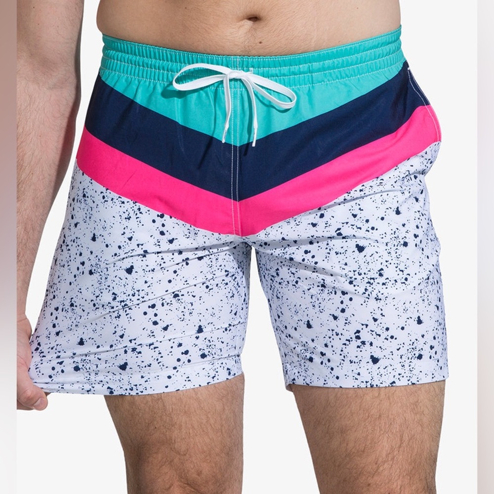 Size large Chubbies Aquatic Libations 7” swim trunks.